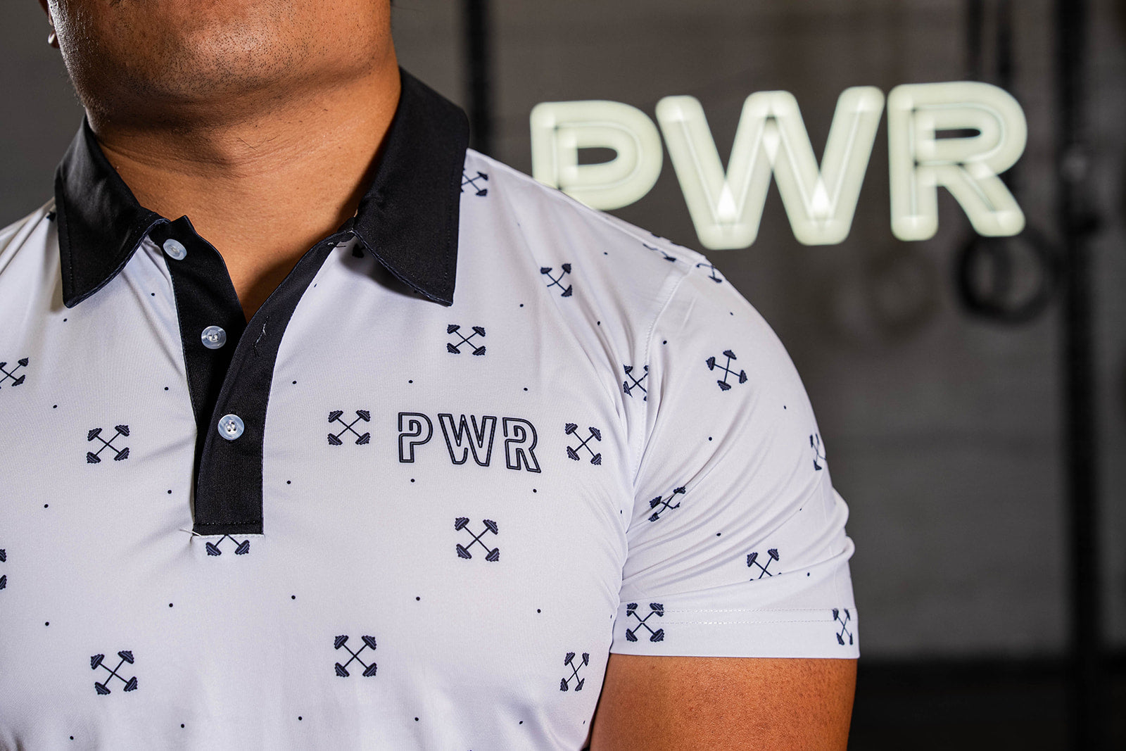 Polo White/black barbell