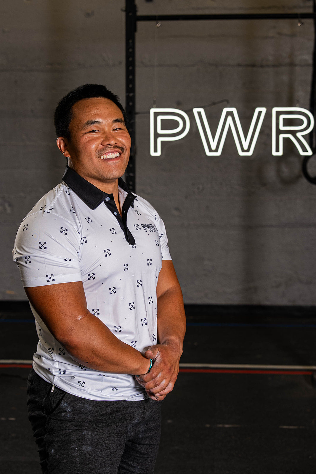 Polo White/black barbell