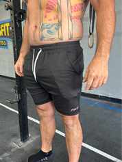 Smooth Hustle short Black- Pink Logo