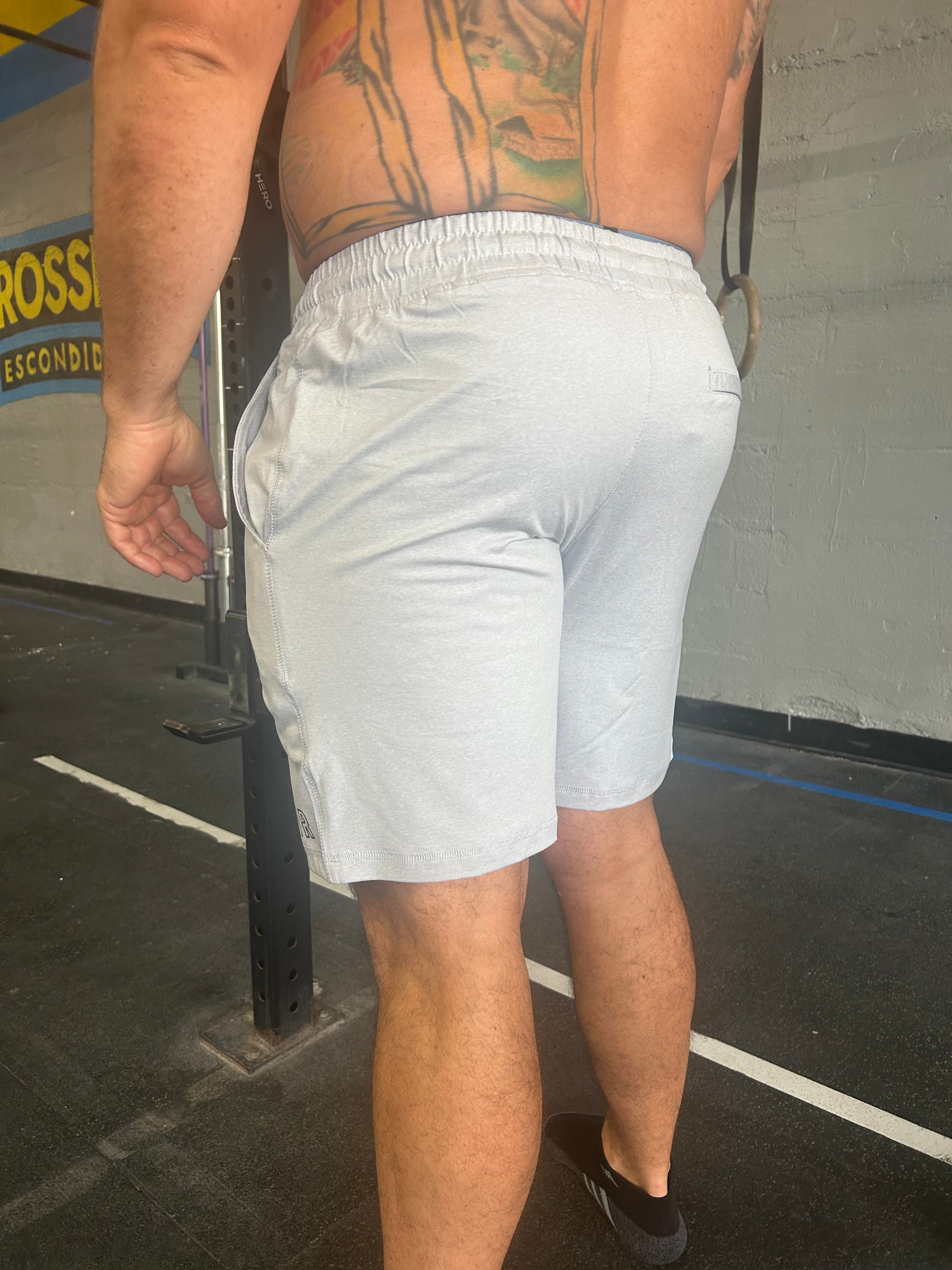 Smooth Hustle Short Light Gray - White logo