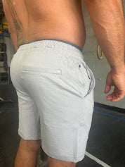 Smooth Hustle Short Light Gray - White logo