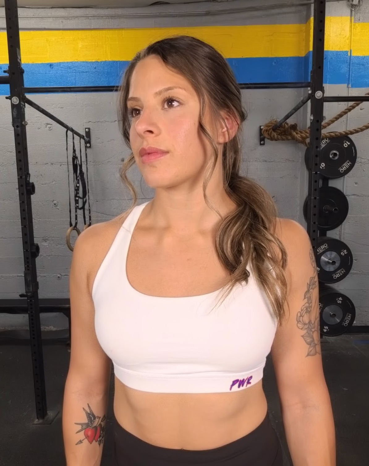 PWR Motion Bra - White /Red/Blue